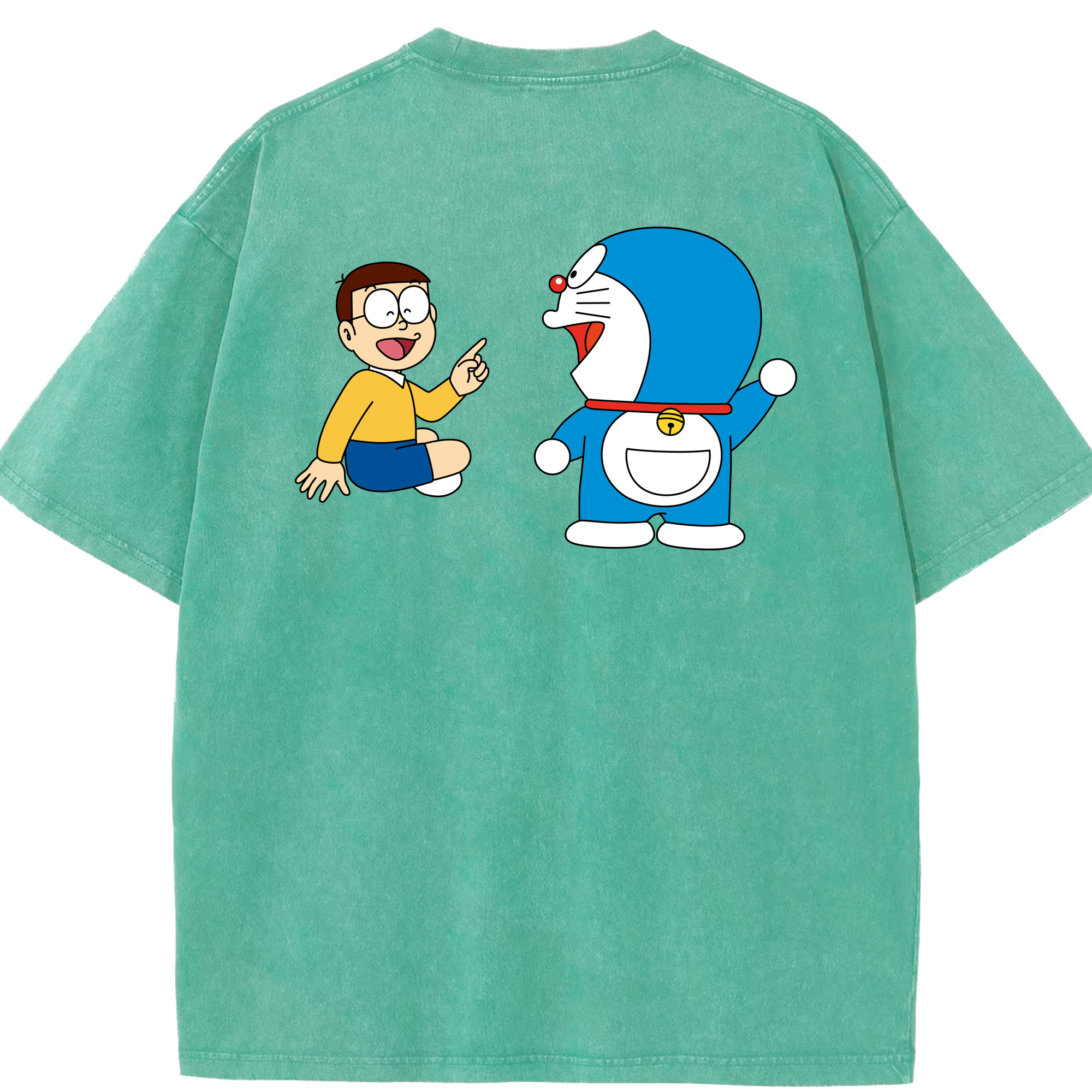 （画像用） ドラえもん Doraemon 綿100% ヴィンテージ風 半袖Tシャツ（背面プリント）